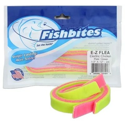 FishBites E-Z Flea - Sand - Electric Chicken 12''x0.5'', Flesh/Orange 