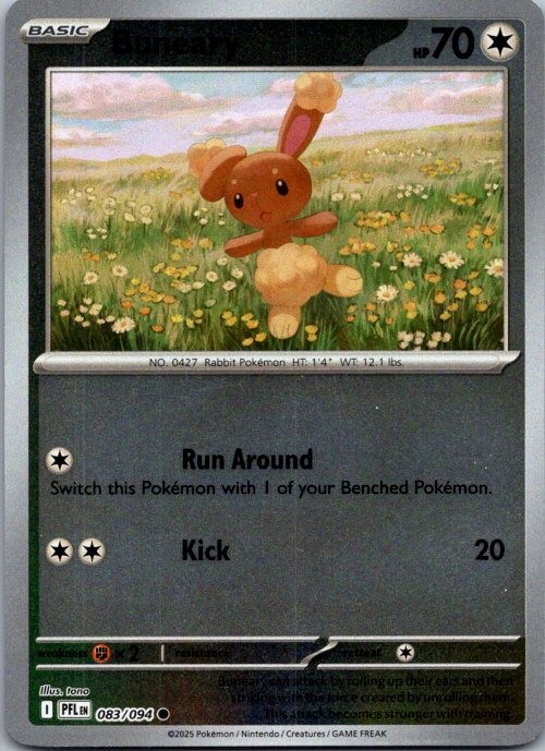 Buneary Common Colorless Reverse Holo ME02: Phantasmal Flames 083/094 NM