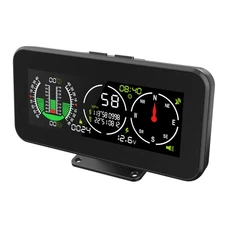 Car Inclinometer Automotive Smart Slope Meter MPH/KMH GPS Speedomer W/ Compass