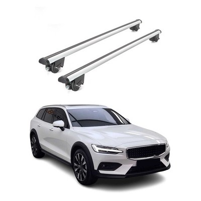 For 2020-2024 Volvo V60 Cross Country 220 Lbs Luggage Roof Rack Cross Bars Gray