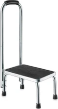 Step Stool with Handle – Steel Frame 330Lbs Capacity for Elderly, Bed & Bathroom