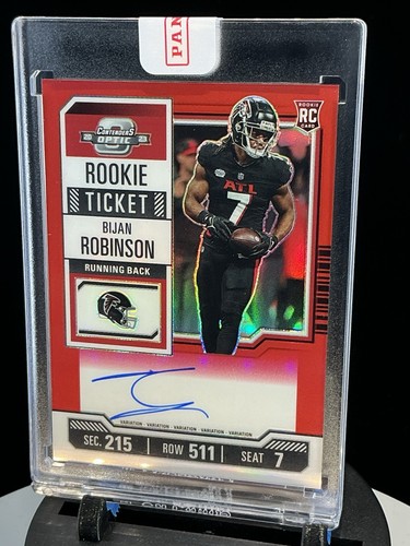 2023 Contenders Optic Bijan Robinson Red Rookie Ticket Auto RC 37/99 Falcons 103 - Picture 3 of 15
