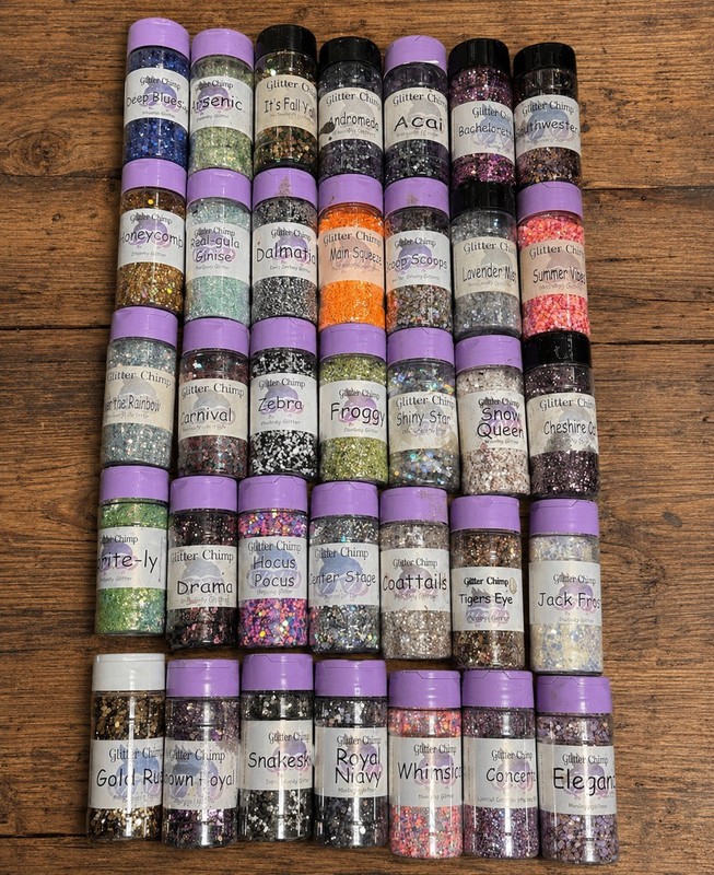 Glitter Chimp Assorted Craft Glitter Lot, Multicolor Small Plastic Tubes/Jars
