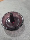 Vintage 1980's FENTON Amethyst Plum Purple Ring Trinket Holder Art Glass