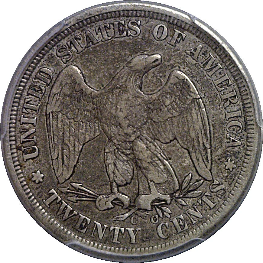1875-CC 20C Twenty Cent Piece PCGS VF-25 - Image 3 of 3