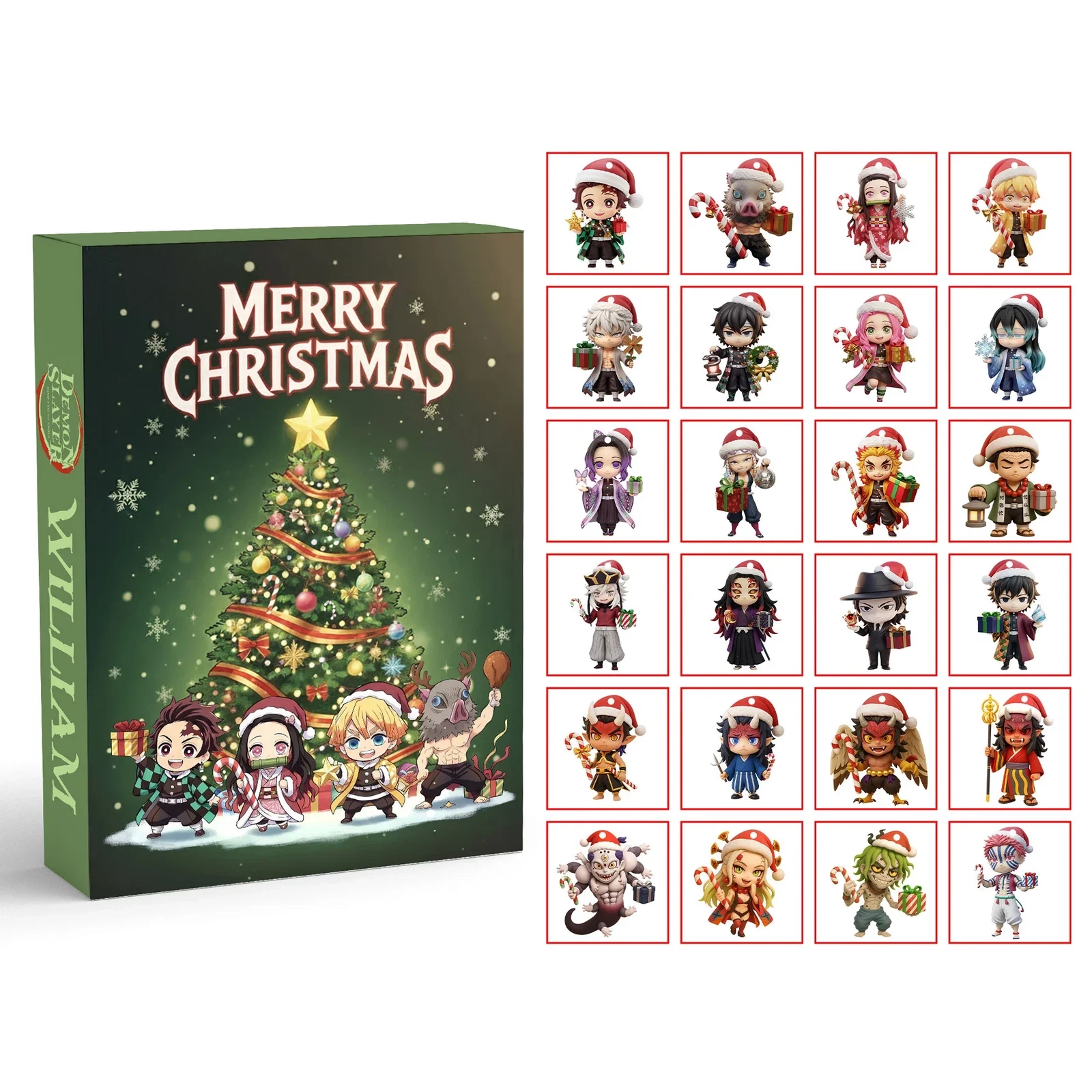 2025 Anime Demon Christmas Advent Calendar Blind Box, Gifts 2D Acrylic