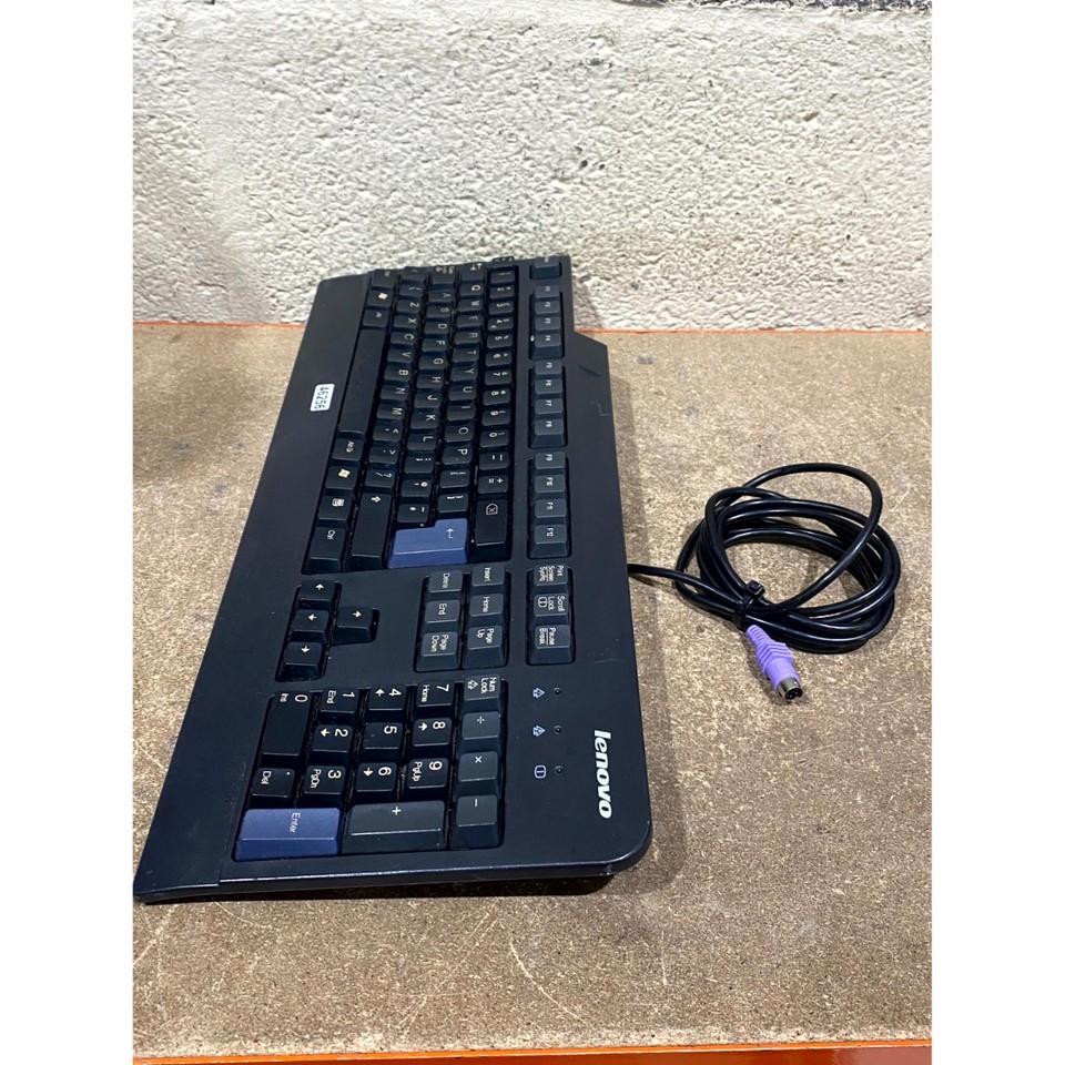 Vintage Lenovo KB-0225 Gaming Keyboard Black PS/2 Wired QWERTY ...