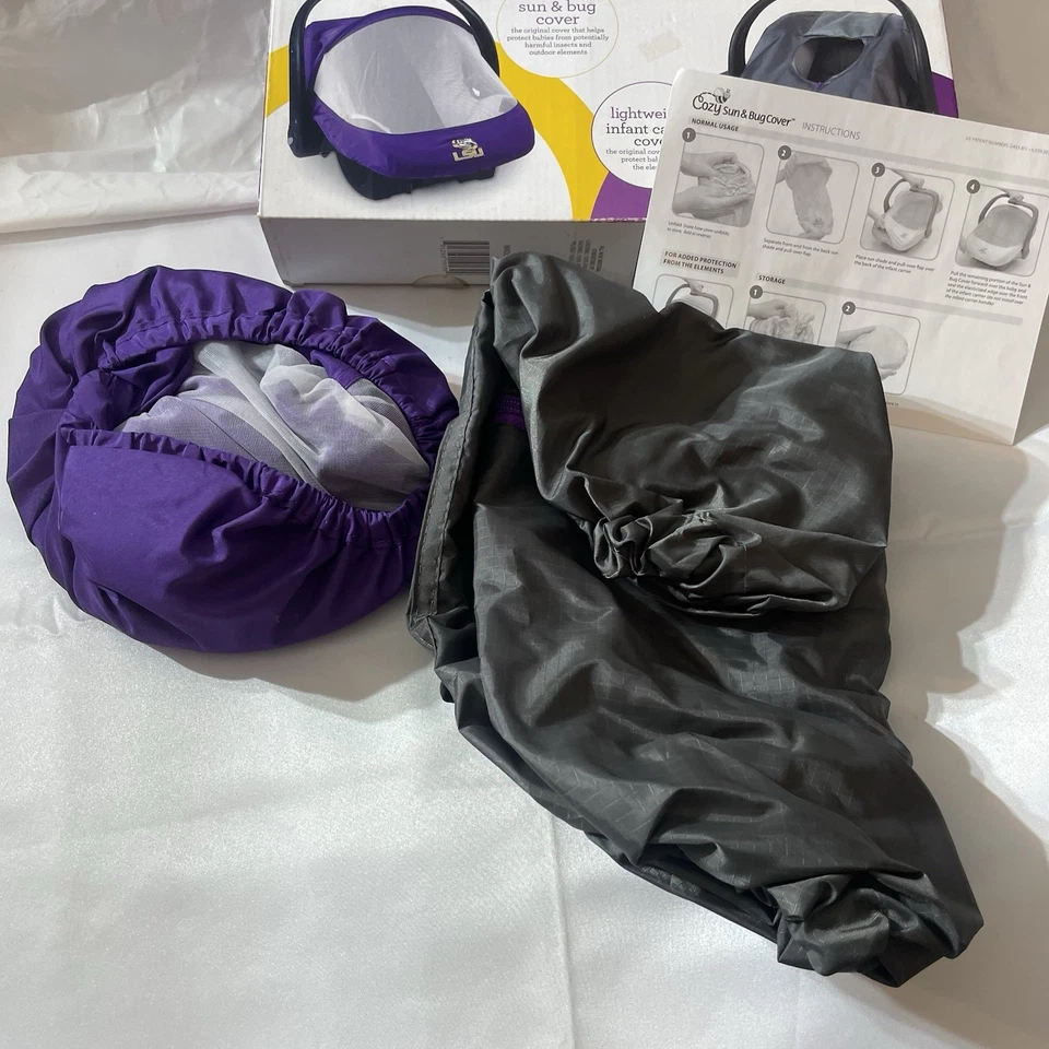 Nuevo, Cozy Cover Combo Pack Little Schoers LSU, Sun & Bug Cover, púrpura y amarillo Foto 3 de 4