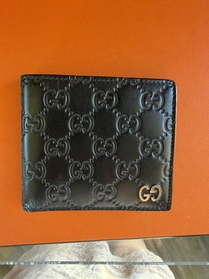Gucci Signature Web Bi-fold Leather Wallet - Black