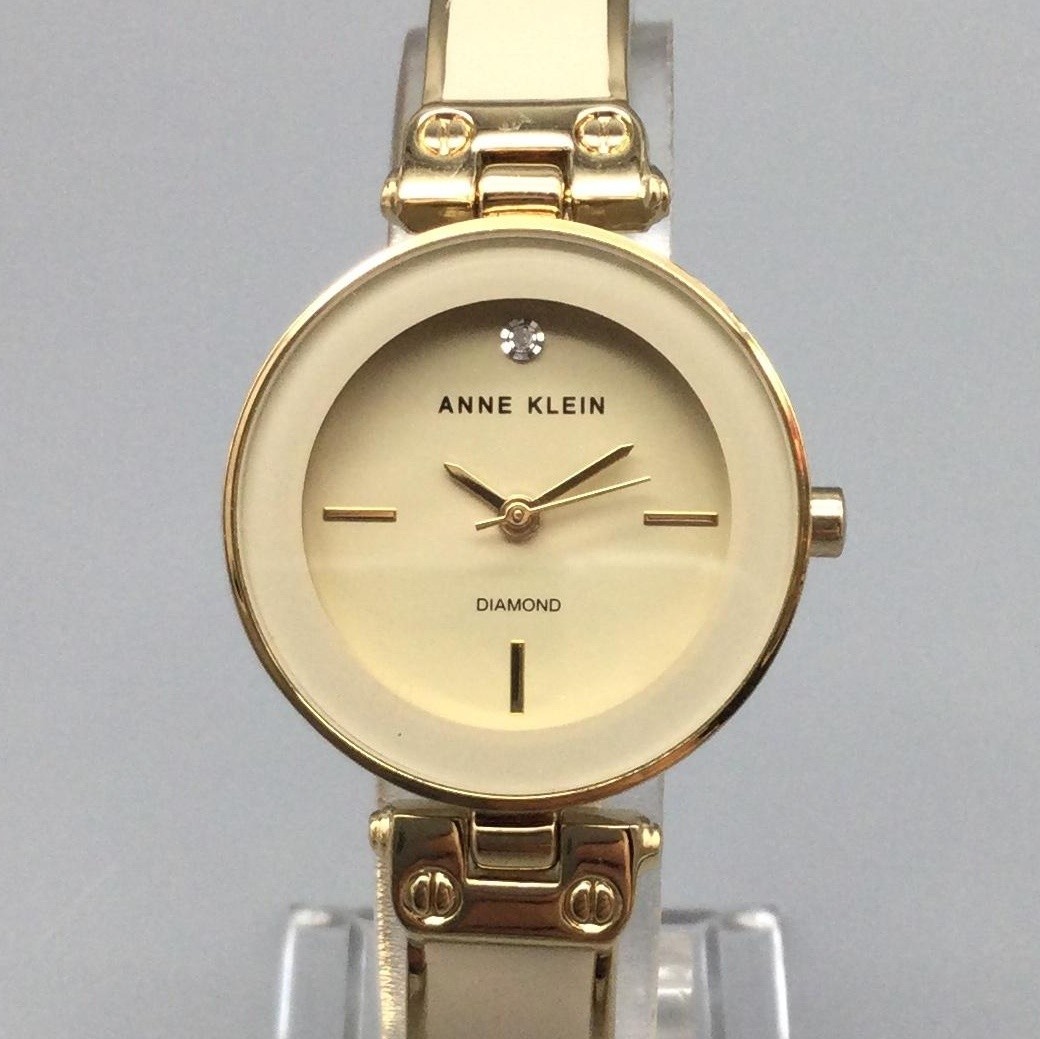 Anne Klein Women Watch 30mm Cream Dial Gold Tone Bangle New  display picture 1