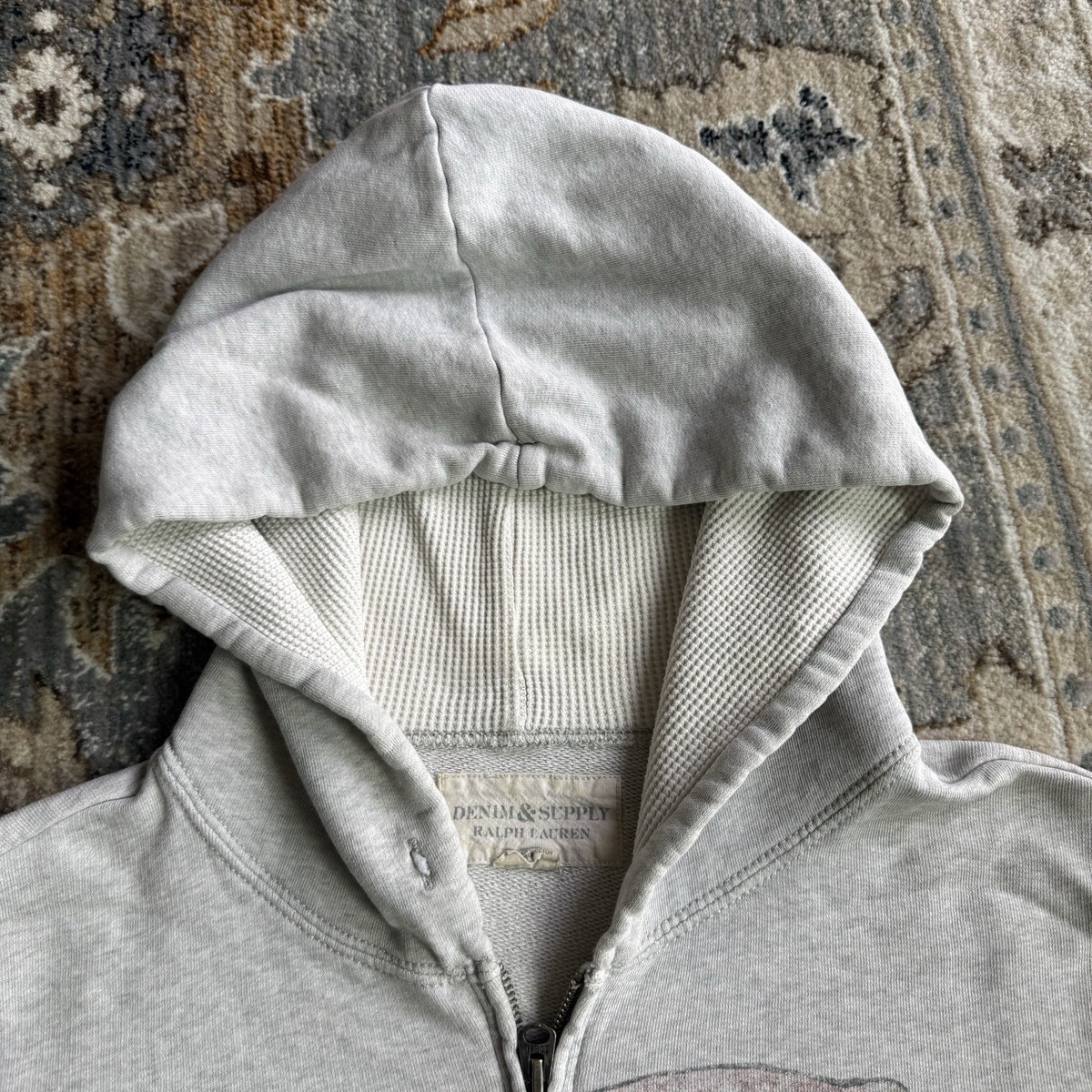 Denim & Supply Ralph Lauren Full Zip Hoodie Gray Large Native