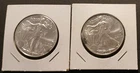 Set Of 2 2014 Walking Liberty  1 oz. Fine Silver Coins. 2 Ounces Total.