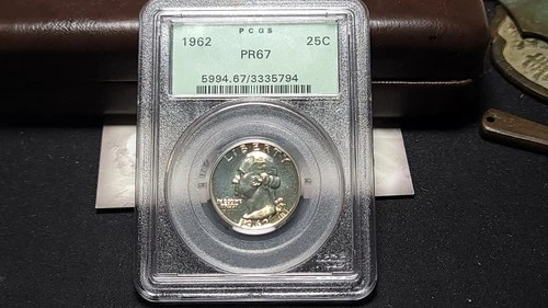 1962 Proof Washington Quarter 25c PCGS PR 67 Old Green Holder