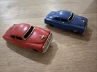 2 Vintage 1950's Tin Toy Transport Cars 4.5” Structo Marklin Tonka Wyndotte