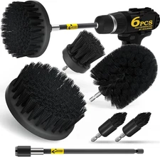 6Pack Drill Brush Power Scrubber Cleaning Brushes, Premium Drill Scrub Brush Kit