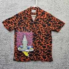 PAS DE MER Italy Shirt Agua Santa Shirt Leopard Print Viscose Men Small