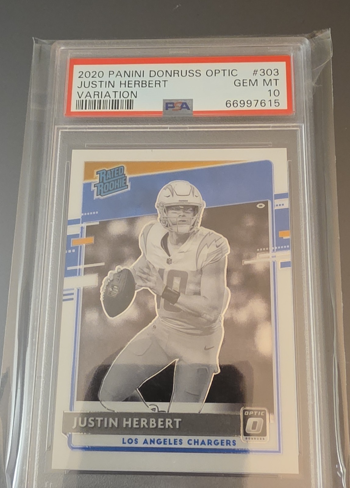 2020 Panini Donruss Optic - Rated Rookies Variation Justin Herbert #303 (RC)