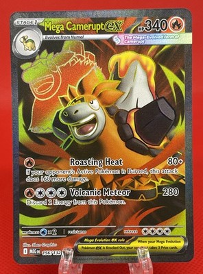 Pokémon TCG Mega Camerupt EX 156/132 S&V Mega Evolution Full Art Rare 2025 NM