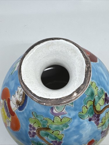 Vaso ceramica italiana vintage Desimone brocca produzione vino uva vigna 7,5” - Foto 7 di 9