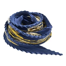 Hermès Scarf Pleated Carre Le Mors A La Conable Navy Silk Used