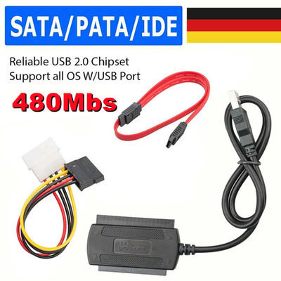 USB auf IDE + SATA Adapter für 2,5'' & 3,5'' Festplatte DHL HDD SSD Festplatten DE