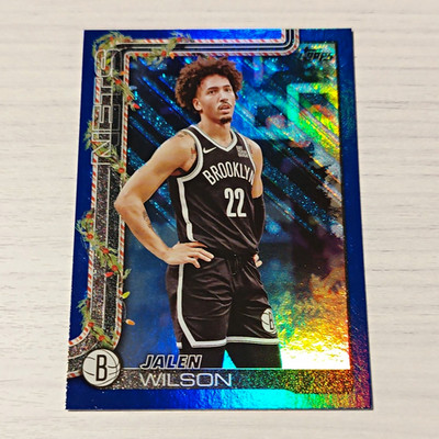 Topps Holiday 2025-26 Jalen Wilson #H11 Brooklyn Nets Blue Glitter