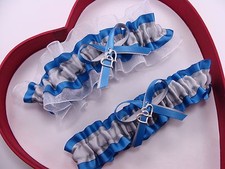 NEW Silver Royal Blue White Wedding Garter Prom Homecoming GetTheGoodStuff