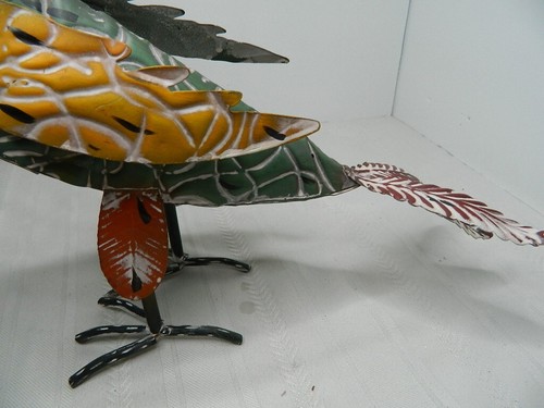 Metal Owl Recycled Scrap Metal Owl 11"H X 13"L X 6"W Metalwork Art Sculpture - Picture 3 of 11