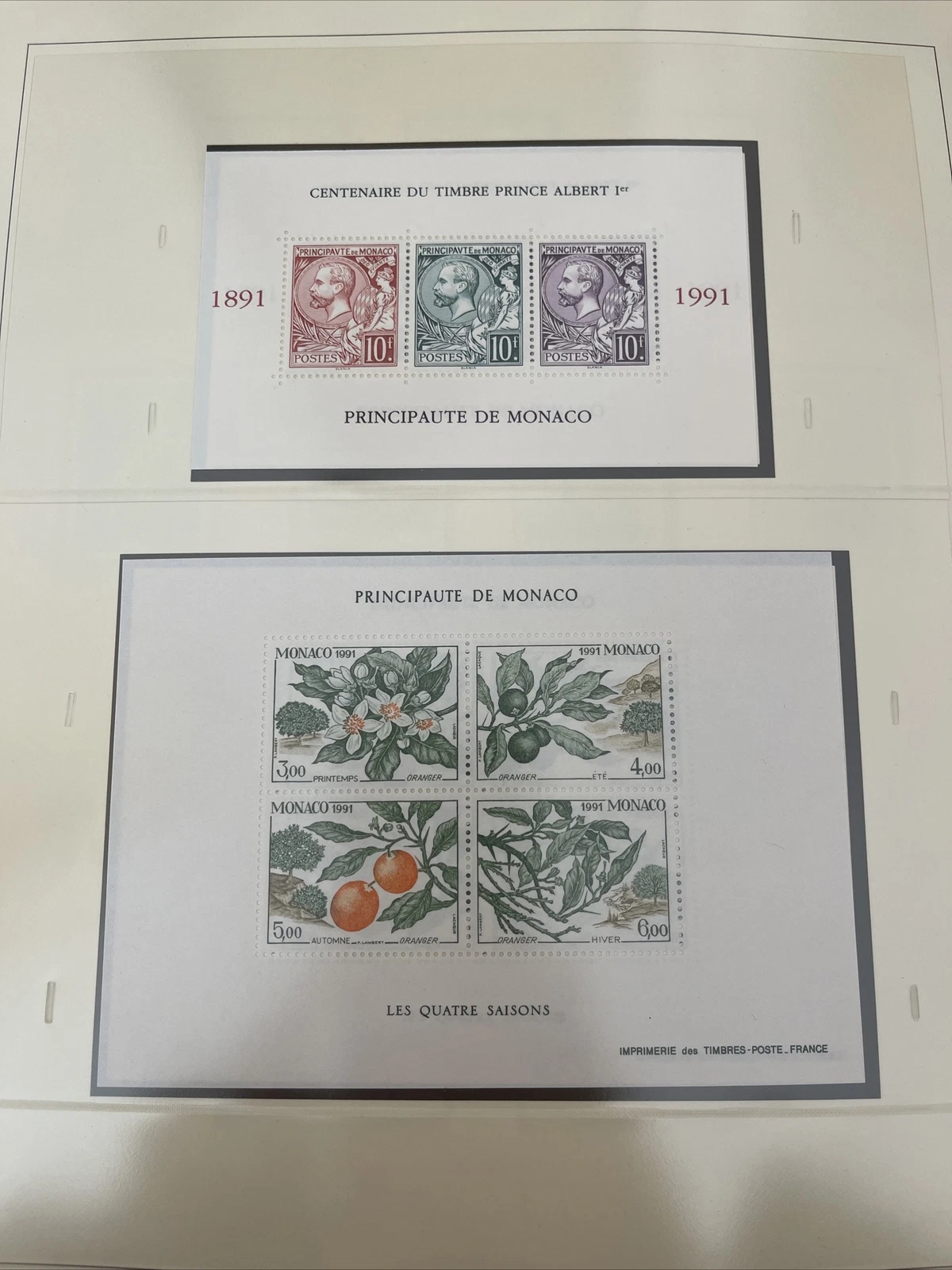 Timbres Monaco Neuf Lindner No.186 1991 Page 164