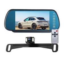 Telecamera di backup targa monitor specchietto 7" per auto SUV furgone parcheggio retrovisione