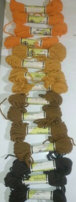 15 Bernat Wandteppiche Mottensicher Wollknäuel Orange24/Braun40/Hell19/Karamell27.