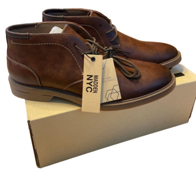 M Madden Adam Men s Dress Boots 7 NYC   Brown Leather Stylish Boots