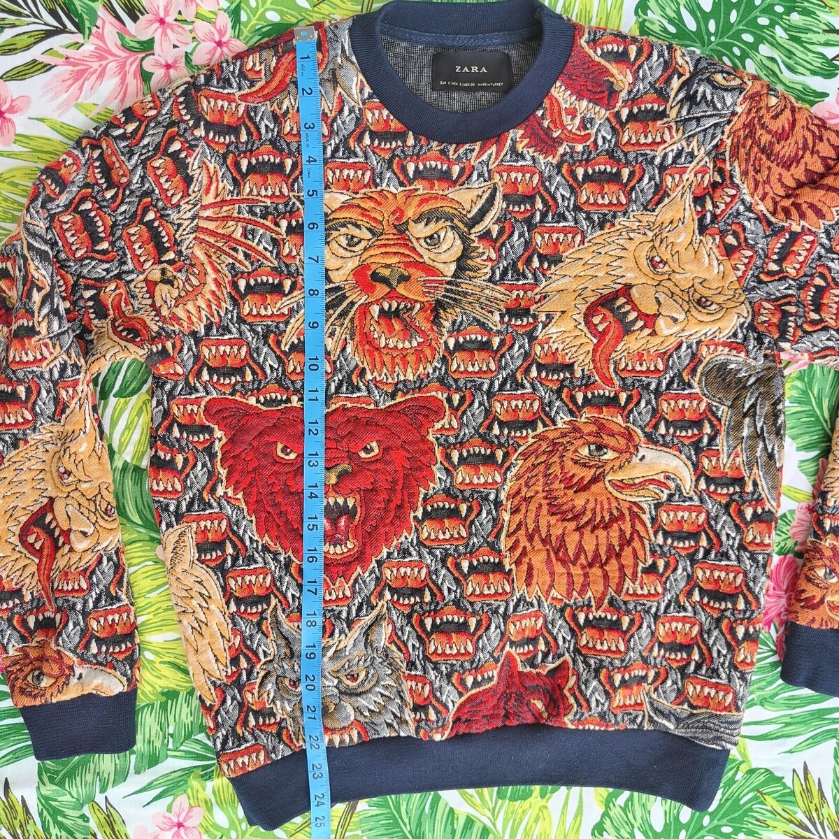 Zara Men's Jacquard Tiger Wolf Bear Eagle Fang Animal Zara Men's Jacquard Tiger Wolf Bear Eagle Fang Animal