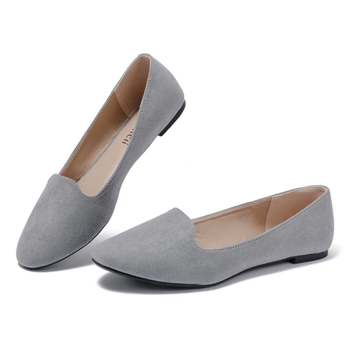 Damen-Ballerinas klassische runde Zehenpartie Anzugschuhe lässig bequem - Bild 10 von 32