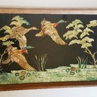 Antique FOIL ART Picture Flying Ducks Folk Art 15" x 10.5" Primitive Depression — photo 1