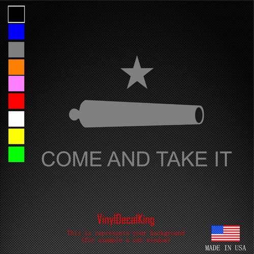 Calcomanía de vinilo Come and Take It bandera de cañón para automóvil camión ventana pegatina para computadora portátil Texas - Imagen 4 de 10