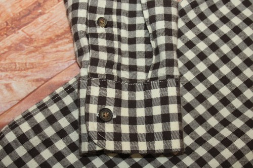 Camisa para hombre Fred Perry XS marrón a cuadros manga larga algodón informal abotonada - Imagen 3 de 8