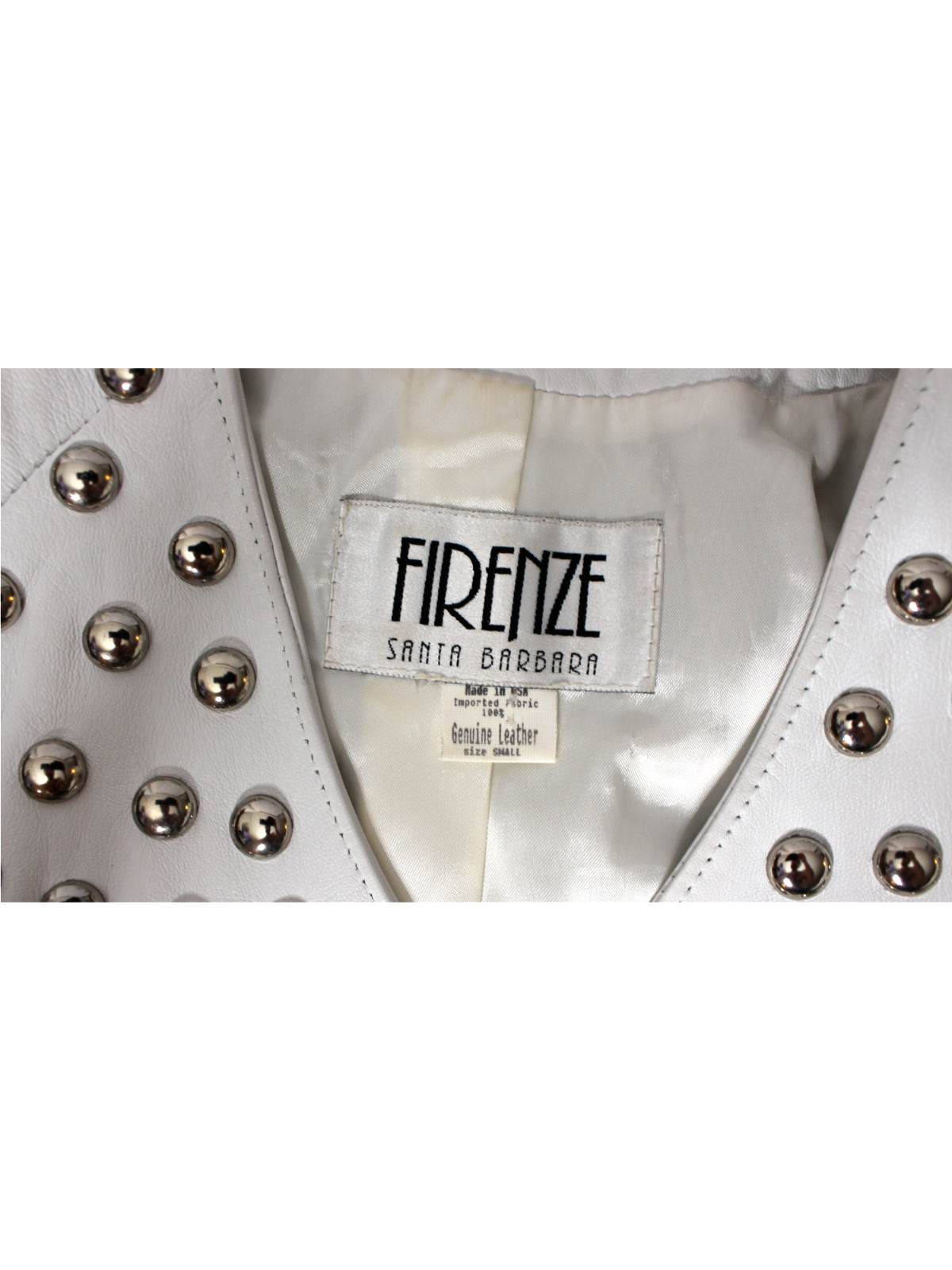 Womens Leather Crop Jacket White S SOFT Lambskin Vintage 80s 90s Firenze Rare image 9