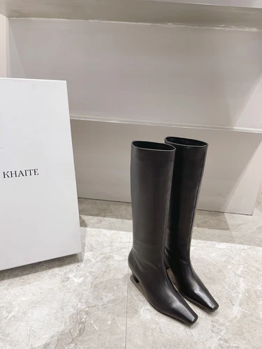 KHAITE Low Heel Square Head Leder Damen Stiefel, High Heel Kurz / Lang Stiefel - Bild 27 von 28