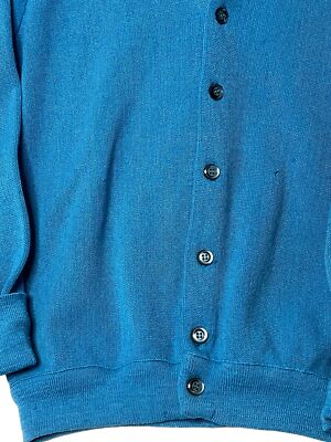 Pull Cardigan IZOD Vintage – Homme, Taille XL, Bleu, Style Preppy Golf
