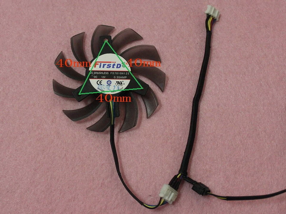 Pair Fans Cooler Fan For ASUS GTX 560Ti HD7850 HD7870 75mm FD7010H12S FD8015U12S - Image 3 of 4