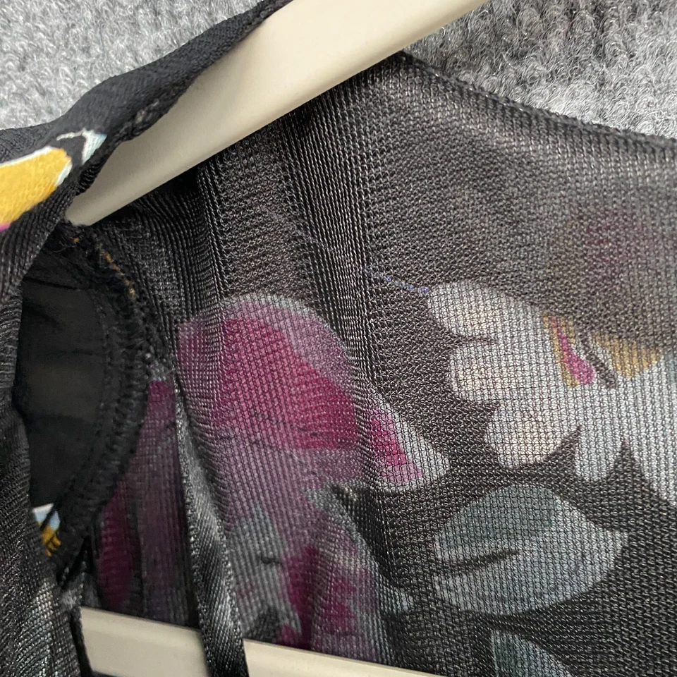 Vestido Expressions Mujer M Negro Floral Midi Vintage Años 90 Hadas Cabaña Romántico Foto 4 de 4