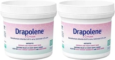 2 x Drapolene Cream 350g tub Antiseptic Nappy Rash Cream