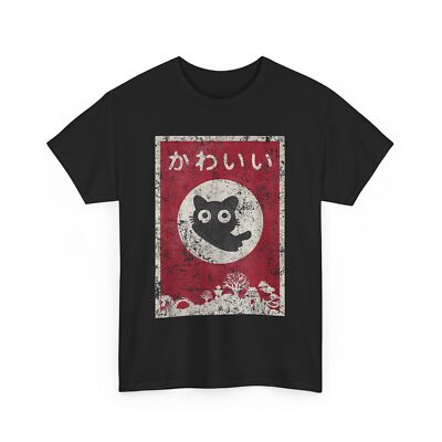 Kawaii cat Japanese black anime cat T-Shirt