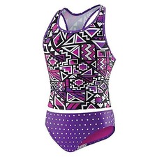 Speedo Girls' Swimsuit No Wedgie Worry Two Piece Tankini Thick Strap. Size 12