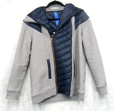 Kit And Ace Liberty Jacket Women's  Size 8 Coat French Terry Puffer Gray Navy