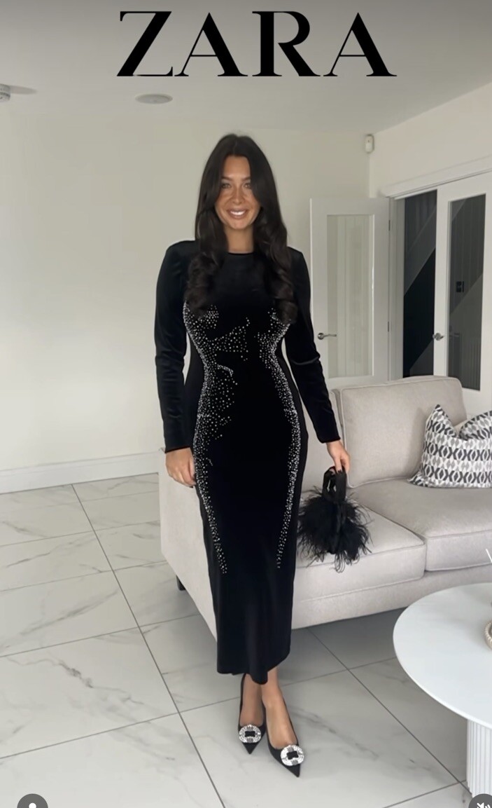 ZARA NWT WOMAN SILHOUETTE VELVET DRESS ZW COLLECTION BLACK ZARA NWT WOMAN SILHOUETTE VELVET DRESS ZW COLLECTION BLACK