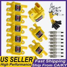 8* Ignition Coil & Spark Plug & Wires For Chevy Silverado 1500 GMC 5.3 6.0L 6.2L