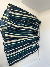 Vintage sleep shorts stripes second skin blue green beige Womens L silky