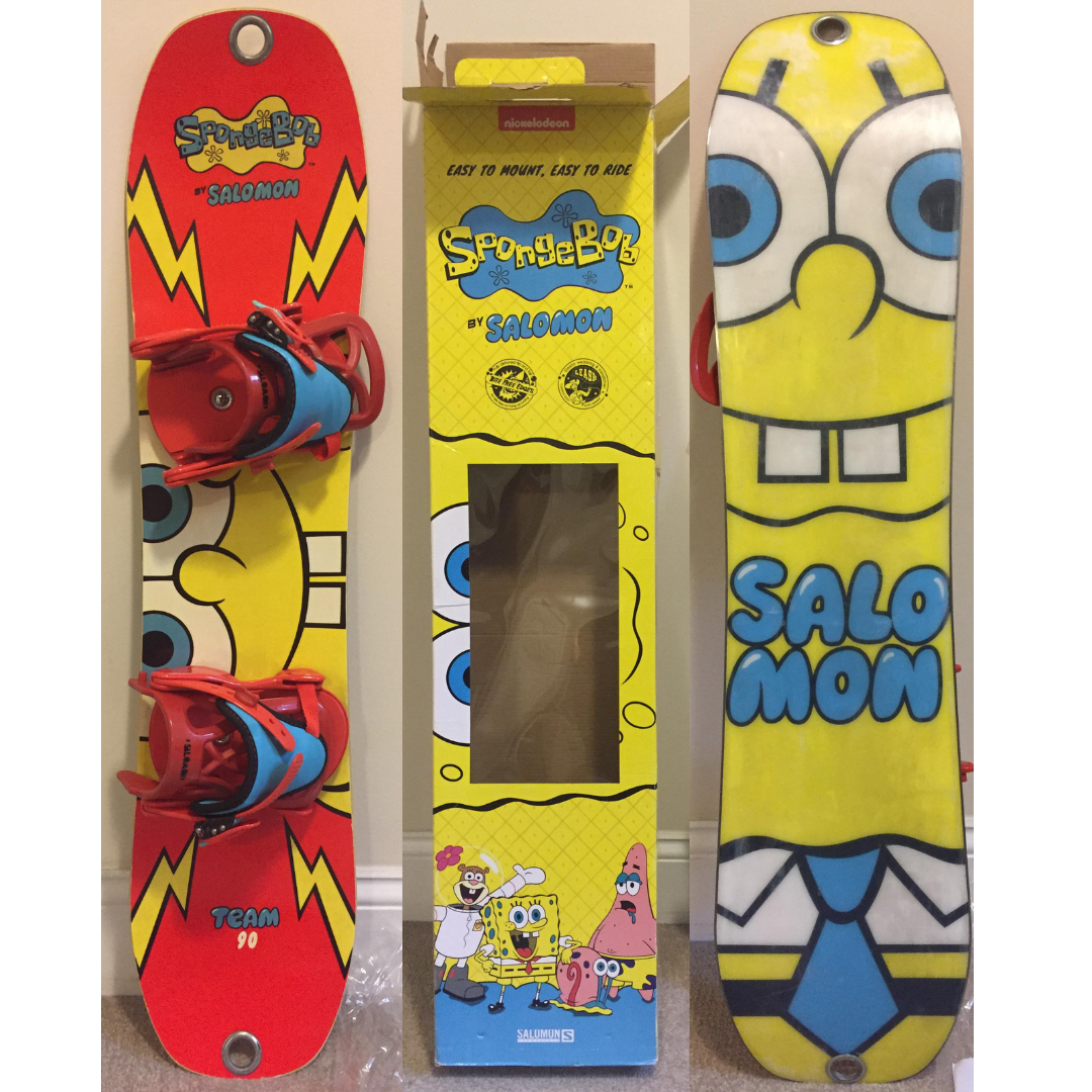 Box e attacchi snowboard bambini Salomon SPONGEBOB SQUAREPANTS 90 cm senza guinzaglio